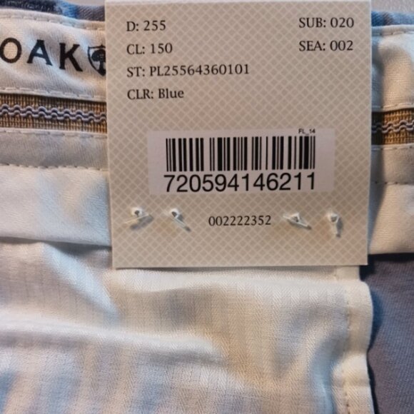 Oak Hill Mens Shorts Size 46 Flat Front Stretch Twill Chino Blue Cotton Blend - Picture 7 of 10